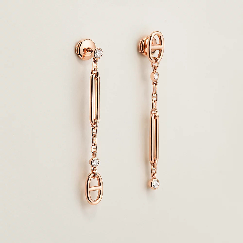 18K Chaine D'ancre Chaos Hermes Earrings