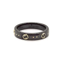18K Double Gucci Icon Black Corundum Ring